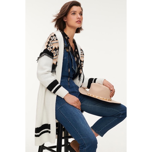 Anthropologie Penelope fair isle fringed western duster cardigan - Picture 5 of 10